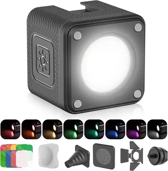 ULANZI LED Video Light Waterproof IP68 Camera Lighting Kit Mini Cube with 8 Color Gel Filters